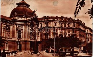 1933 Budapest XIII. Lipót körút a Vígszínházzal, villamos, Elit mozgó (mozi) (gyűrődés / crease)