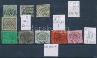 Pápai Állam 1852-1867 9 db bélyeg Mi 2-25 (Mi EUR 169.-)