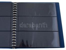 Lindner blokkberakó 28 db főleg hármas osztású 2 oldalas lappal, gyűrűs borítóval