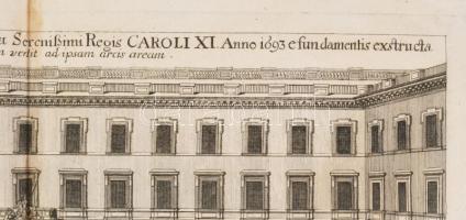 1719 A Stockholmi királyi palota homlokzata két nézetben. Rézmetszet Georg Paulas Busch, Berlin. 32x...