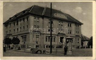 1932 Losonc, Lucenec; YMKA, Jedalna / YMCA (Fiatalok Keresztény Egyesülete) épület, automobil, étterem / YMCA (Young Men's Christian Association) building, restaurant, automobile (EB)