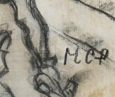 MCP jelzéssel: Focimeccs. Szén, papír, 29,5x42 cm