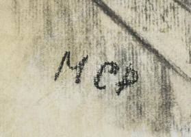 MCP jelzéssel: Hölgy a folyónál. Vegyes technika, papír, 29,5x42 cm