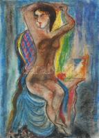 Kádár Béla jelzéssel: Női akt. Vegyes technika, papír, 42x29,5 cm