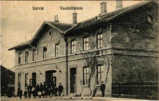 Sárvár, vasútállomás. Milfai Ferenc kiadása (fl)