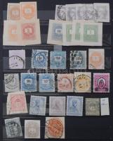 Magyar klasszikus tétel 2 lapos közepes és 4 oldalas kis berakóban, benne Réznyomatok, használatlan ...