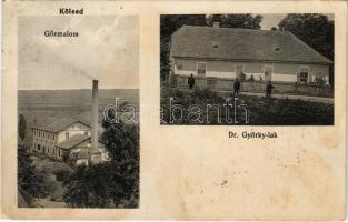 1914 Kölesd, Gőzmalom, Dr. Györky lak (csendőrlaktanya), csendőrök. Kaufmann Ödön kiadása (fl)