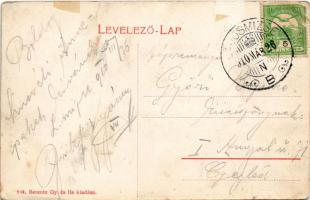 1910 Lajosmizse, vasútállomás, gőzmozdony, vonat. Berente Gy. és fia kiadása (EB)