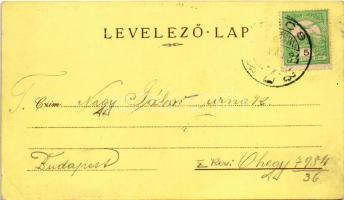 Pécs, Izraelita templom, zsinagóga, Tettye és a várrom, Pécsi Takarékpénztár. Karl M. kiadása. Art N...