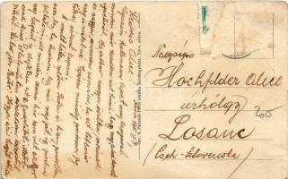 1935 Kerekegyháza, Fő utca, vasútállomás vonattal. Özv. S. Pálinkás Pálné kiadása (fa)