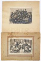cca 1915-1925 Cserkész csoportképek, 2 db, az egyik sérült, foltos + 1924 Pesterzsébet, levente csoportkép, foltos, 11x16 cm körüli méretben