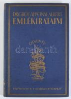 Dr. Gróf Apponyi Albert: Emlékirataim. Ötven év. Ifjúkorom - Huszonöt év az ellenzékben. Bp., (1922), Pantheon Irodalmi Intézet Rt. (Globus-ny.), 257+6 p. Második, átnézett kiadás. Kiadói aranyozott egészvászon-kötés.