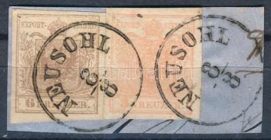 1850 3kr + 6kr mindkettő MP III "NEUSOHL"