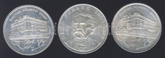 1992-94. 200Ft Ag "MNB" (2x) + "Deák" (1x) T:2,2-