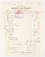 1886 Nagykőrös, Kohn Nathán rőfös fejléces számla