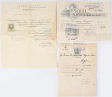 cca 1890 Nagykőrös 3 db gyógyszertári számla