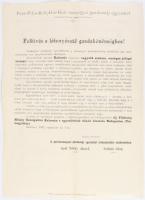 1892 Kalocsa, lóvásár. Felhívás a lótenyésztő gazdaközönséghez 2p