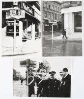 1940 Szeged útjelző és iránytű transzparensek felállítása Horthy Miklós is megtekintette. 3 db fotó, egyik Margit sziget felirattal, későbbi nagyítás 24x16 cm