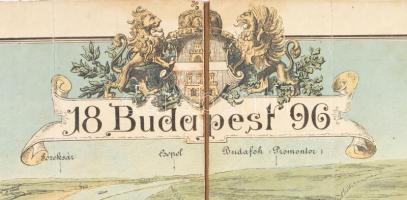 1896. évi ezredéves országos kiállítás helyszínrajza Budapest tájékoztatási tervrajz térképe. Fordít...