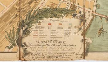1896. évi ezredéves országos kiállítás helyszínrajza Budapest tájékoztatási tervrajz térképe. Fordít...