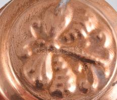 4 darab vörösréz sütőforma, d: 16 cm alatt