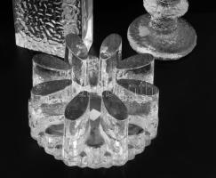 Iittala finn 3 darab tárgy, váza, gyertyatartó, edényalátét, közte jelzett, m: 14 cm alatt