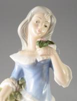 Tengra spanyol porcelán lány figura, jelzett, hibátlan, m: 22 cm