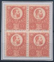 1871 Réznyomat 5kr négyestömb / Mi 10 block of 4