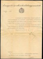 1935 Bp., Hóman Bálint (1885-1951) vallás- és közoktatásügyi miniszter autográf aláírása Lukcsics Pá...