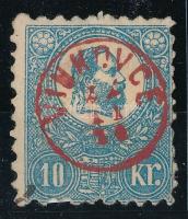 1871 Kőnyomat 10kr kék / Mi 4a, piros / red "VINKOVCE" (Gudlin R!) Certificate: Orbán Fere...