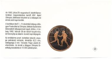 Magyarország 1992. Papp László (1947-) "Barcelonai Olimpia - Magyar Csapat / Vívás" kétold...