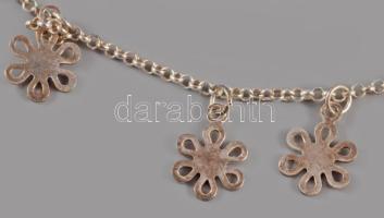 Ezüst (Ag) hosszú nyaklánc, charmokkal, 925 ezrelékes, jelzett, h: 92 cm, 8,1g