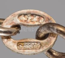 Ezüst (Ag) hosszú nyaklánc, charmokkal, 925 ezrelékes, jelzett, h: 92 cm, 8,1g