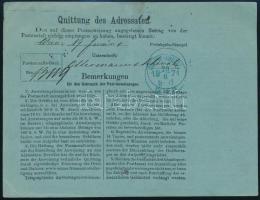 1871 5kr + 10kr Postautalványon / on money order "SEGESVÁR" - Wien