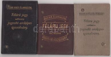 1903-1925 Fényképes MÁV igazolványok, 3 db