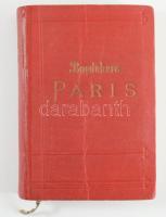 Karl Baedeker: Baedekers Paris und Umgebung. Handbuch für reisende. Mit 17 Karten znd 41 Plänen und Grundrissen. Leipzig, 1923. Német nyelvű útikönyv Párizsról, térképmellékletekkel. Kiadói aranyozott egészvászon-kötés.