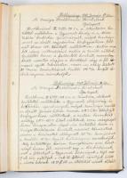 1918-1930 Podluzsány, Felvidék, jegyzőkönyv különféle hivatalos feljegyzésekkel, kb. 65 beírt oldalon, egy-két kijáró lappal