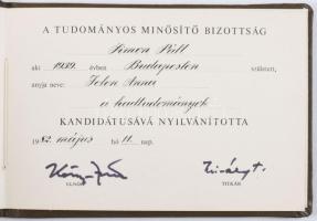 1972-1984 Dr. Simon Pál (1939-2025) katonaorvos, orvos, egészségügyi informatikus okmányai, közte ka...