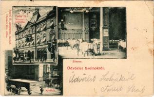 1901 Szolnok, Fodor D. Nemzeti szálloda, étterem és kávéház, belső biliárdasztallal. SZigeti H. fény...