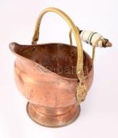 Réz kínáló, fogóján sérüléssel, m: 19 cm