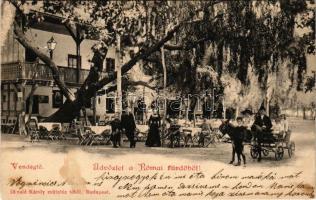 1901 Budapest III. Rómaifürdő, Római fürdő vendéglő, étterem. Divald Károly műintézetéből (fl)