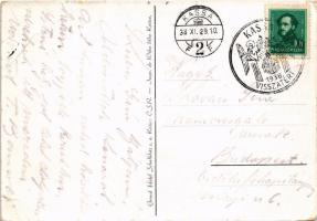 1938 Kassa, Kosice; Grand Hotel Schalkház / Schalkház szálloda reklámlapja, étterem és kávéház, büfé...