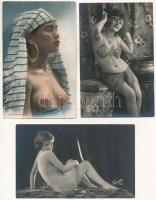 21 db RÉGI erotikus képeslap és fotó / 21 pre-1945 erotic postcards and photos