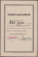 Szabad-uszó-oklevél