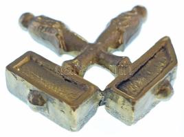 DN Bányászjelképet (bányászkalapács és bányászék) formáló, öntött bronz plakett (~80x80mm) T:AU