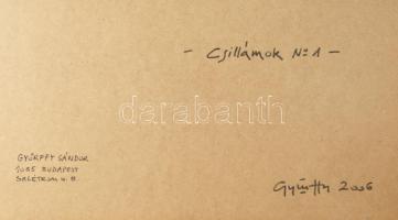 Győrffy Sándor (1951-): Csillámok No. 1, 2006. Akril, farost, jelzett a hátoldalán. 51×61,5 cm. Fake...