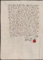 1789 Léva, Vadász Pál mosoni és barsi ispán gyűrűspecséttel ellátott bizonyságlevele Bakonyi János b...