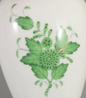 Herendi Apponyi zöld mintás váza. Jelzett, hibátlan, m: 19,5 cm