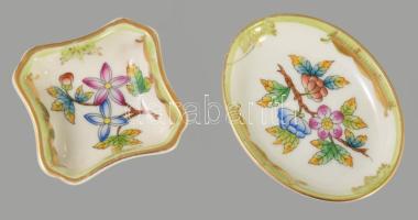 Herendi 3 darab tárgy, váza, tálka, egyik sérült, h: 8 cm alatt