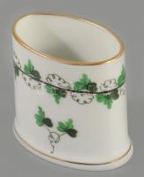 Herendi petrezselyemlevél mintás fogpiszkatartó, jelzett, minimális kopással, m: 5,5 cm